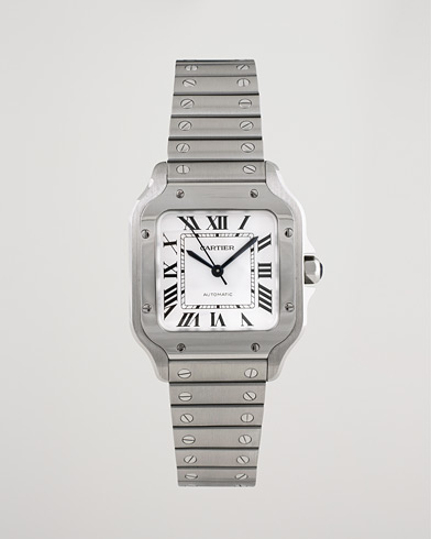 Cartier Pre Owned Santos De Cartier Steel White CareOfCarl.dk