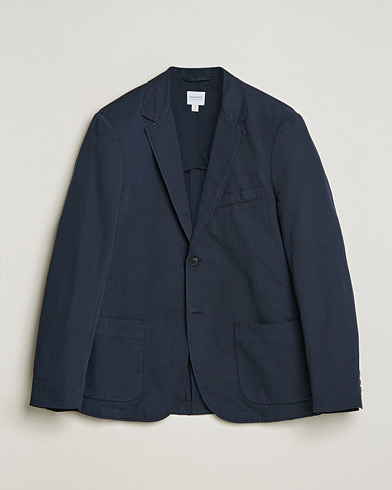  Unconstructed Cotton/Linen Blazer Navy