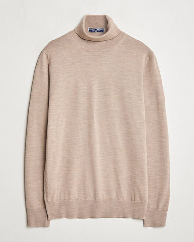  Pure Merino Roll Neck Jumper Oatmeal