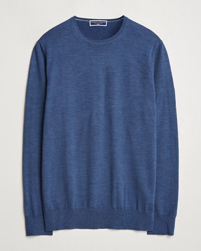  Pure Merino Crew Neck Jumper Indigo Blue