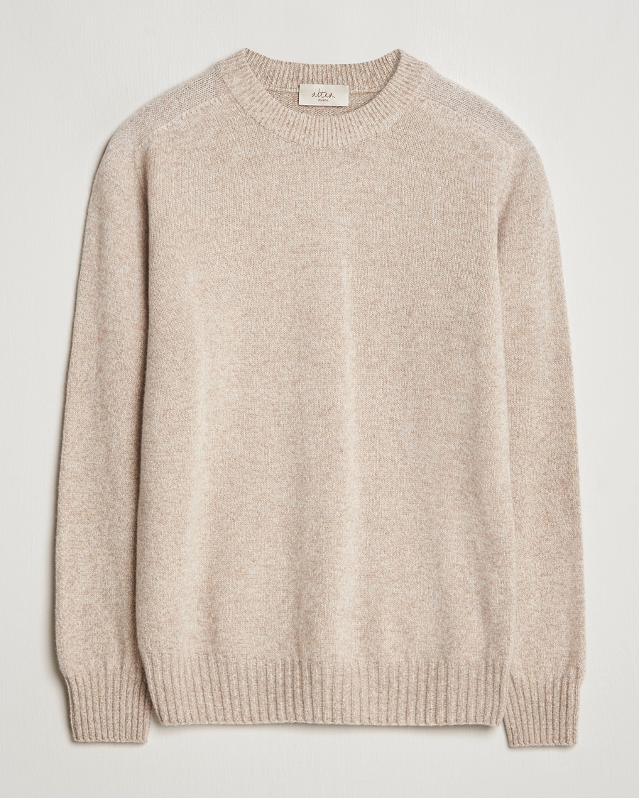 Herre | Udsalg tøj | Altea | Wool/Cashmere Crew Neck Pullover Beige Melange