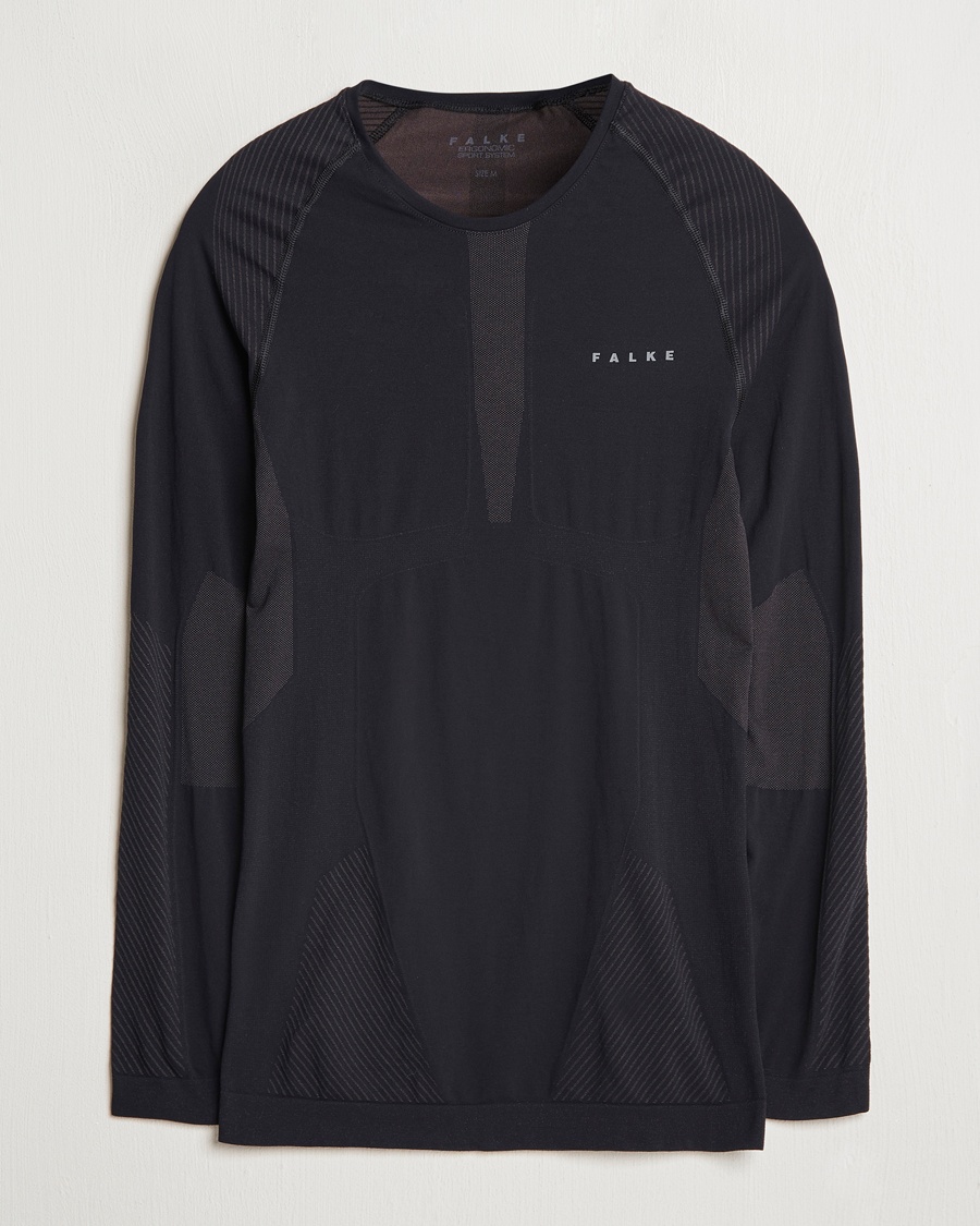 Herre | | Falke Sport | Long Sleeve Warm Shirt Black
