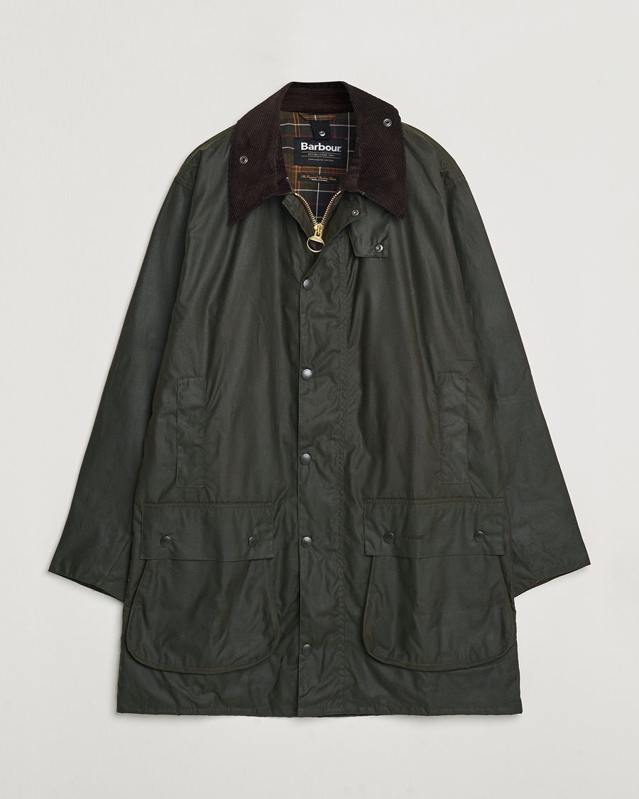 Barbour Lifestyle Border Wax Coat Archive Olive – Grøn