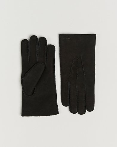 Hestra Bernard Lambskin Suede Glove Black – Sort