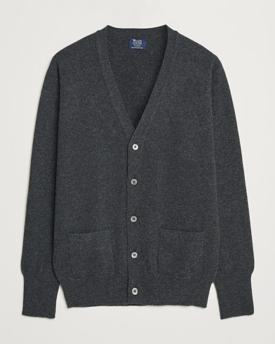  Rob Lambswool Cardigan Charcoal