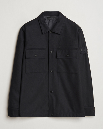  Ghost Wool/Nylon Flannel Overshirt Black