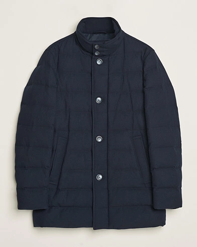  Cashmere Flannel Down Coat Navy