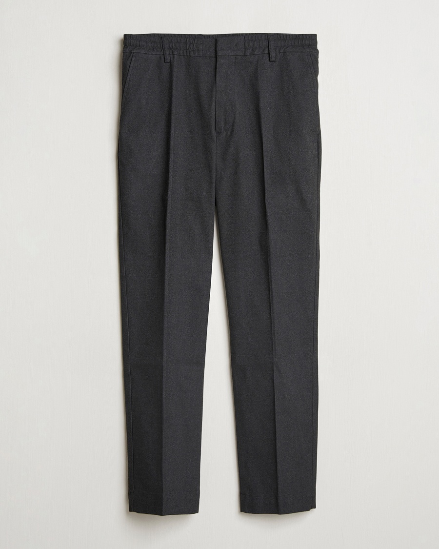 Herre | Udsalg tøj | NN07 | Billie Brushed Drawstring Trousers Black Melange