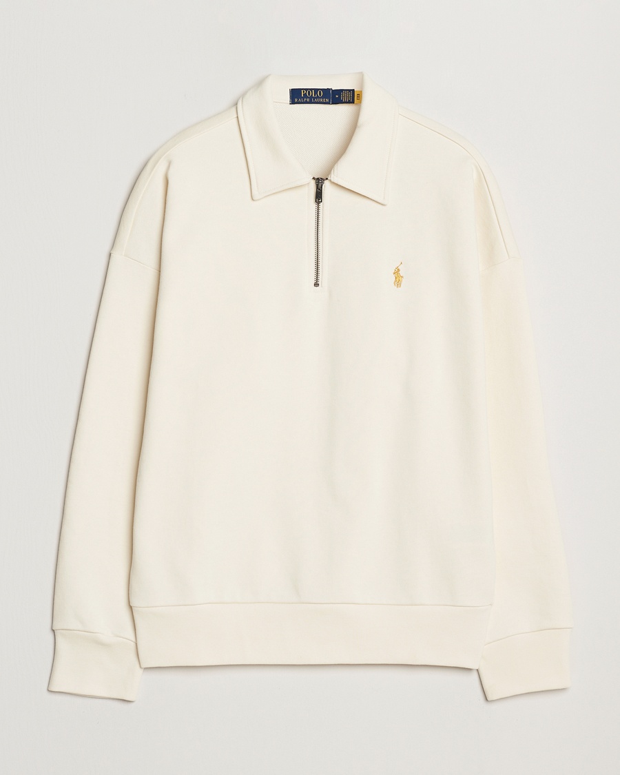 Herre | Udsalg tøj | Polo Ralph Lauren | Loopback Terry Half-Zip Clubhouse Cream