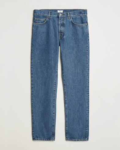  Tapered Cropped Jeans Washed Mid Blue