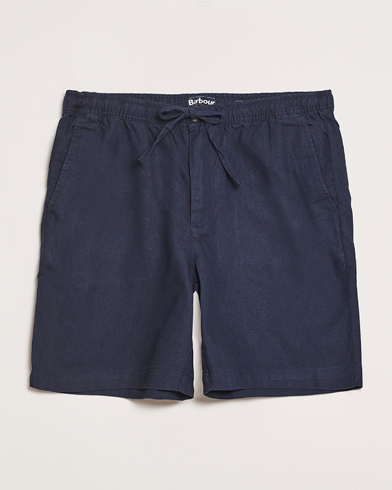  Cotton/Linen Relaxed Shorts Navy