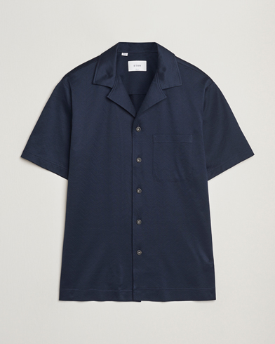  Filo Di Scozia Short Sleeve Shirt Navy Blue