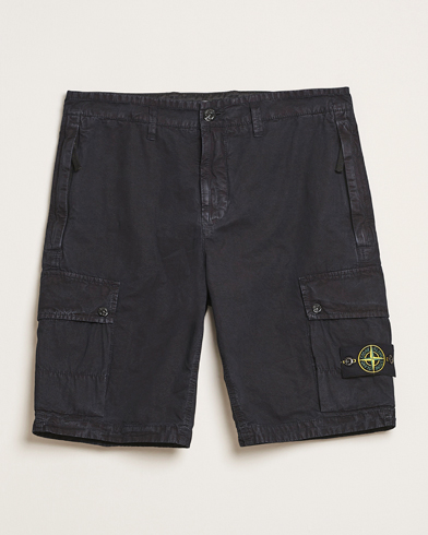  Brushed Cotton Canvas Cargo Shorts Navy Blue