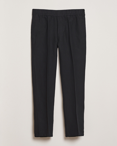  Smithy Linen/Cotton Drawstring Trousers Black