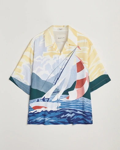  Relaxed Fit Scenery Sailing Short Sleeve Shirt Multi