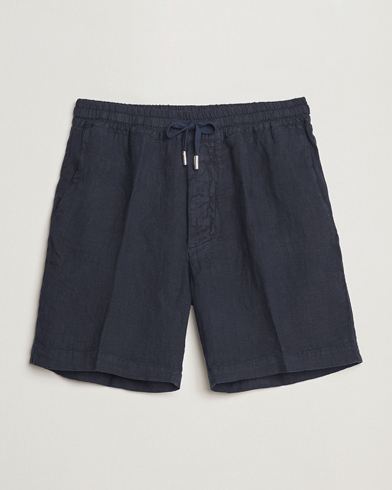  Linen Drawstring Shorts Navy