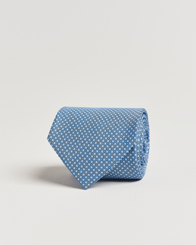  Printed Chain Silk Tie Light Blue