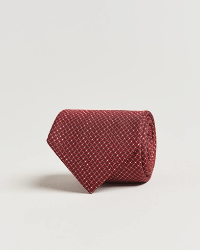  Printed Chain Silk Tie Red