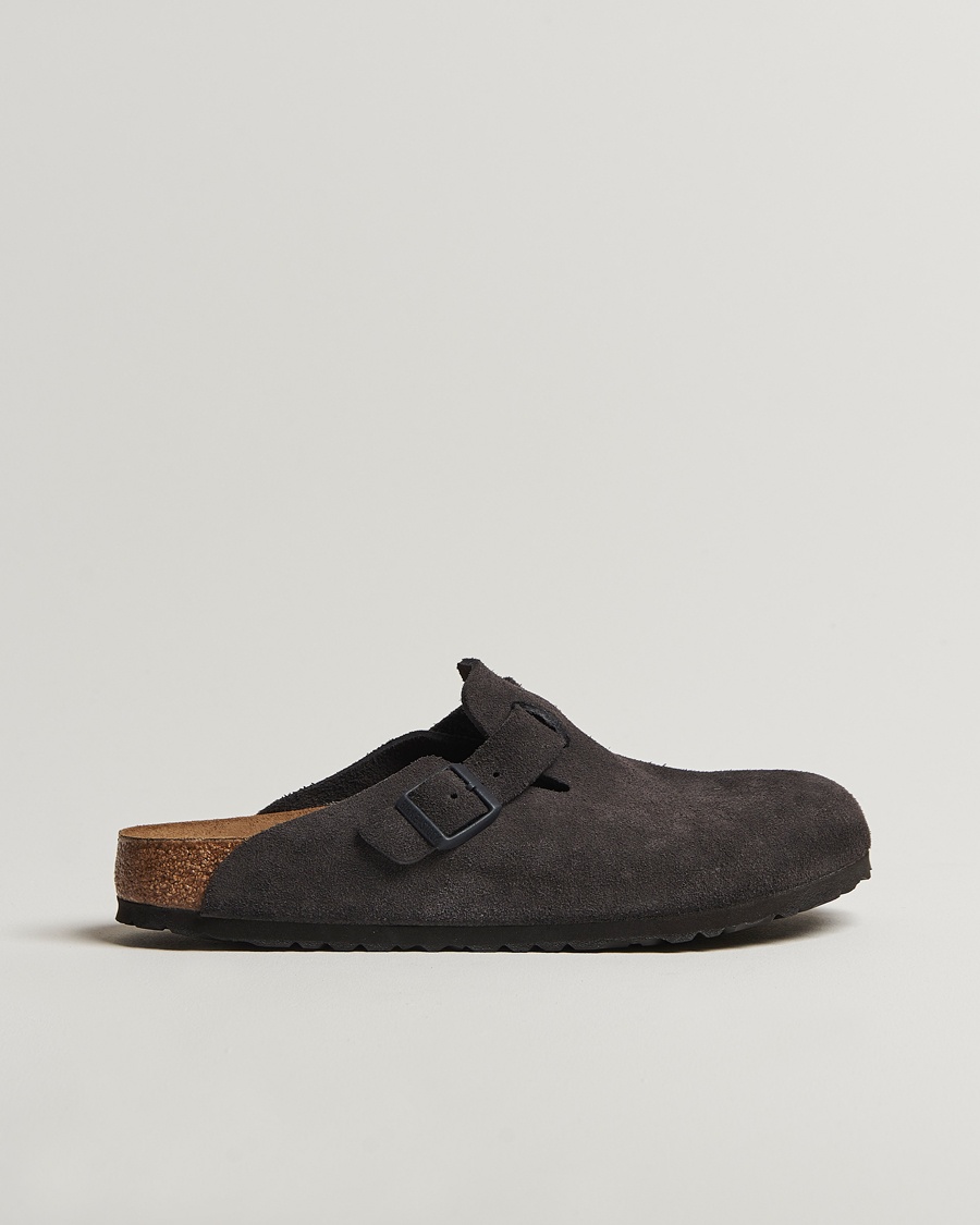 Herre | | BIRKENSTOCK | Boston Classic Footbed Velvet Grey Suede