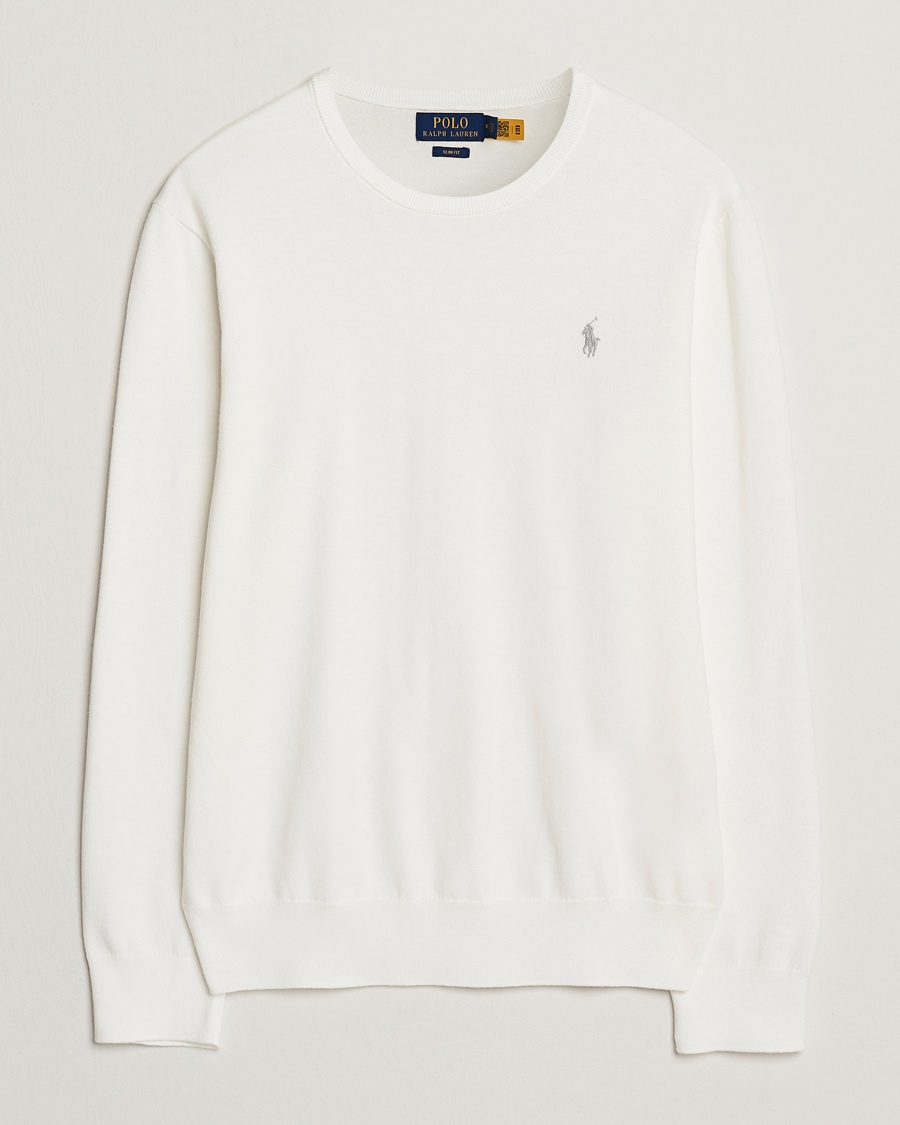 Herre | Udsalg tøj | Polo Ralph Lauren | Cotton Crew Neck Sweater Deckwash White