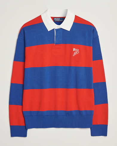  Knitted Striped Rugby Blue/Red