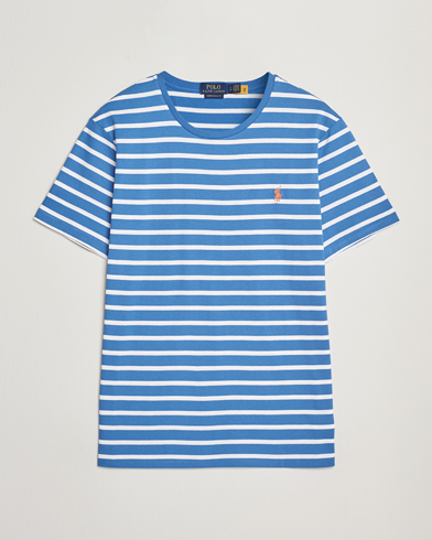 Herre | Kortærmede t-shirts | Polo Ralph Lauren | Custom Slim Fit Striped T-Shirt Embayment Blue/White