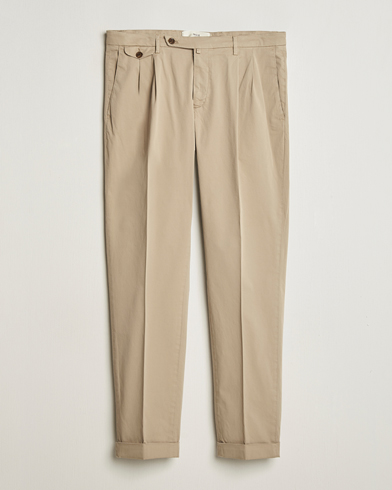  Easy Fit Pleated Cotton Stretch Chino Taupe