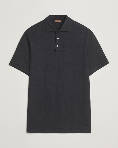 Herre | | Stenströms | Linen Polo Shirt Black