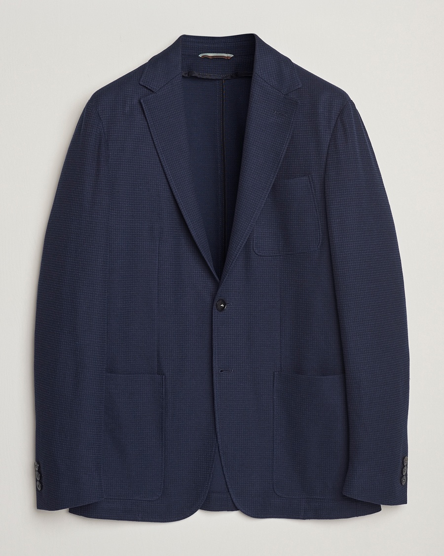 Herre | Festive | Canali | Structured Jersey Blazer Navy