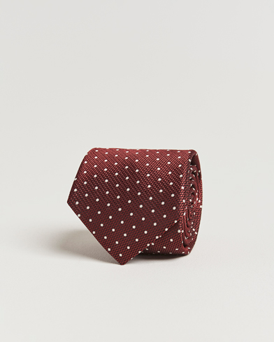  Micro Dot Silk Tie Burgundy