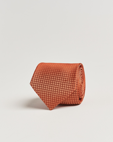  Structured Silk Tie Orange