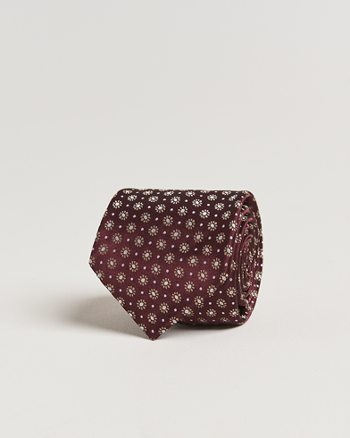  Flower Jacquard Silk Tie Brown