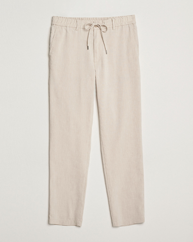  Kane Linen Blend Drawstring Trousers Light Beige