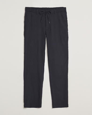  Kane Linen Blend Drawstring Trousers Dark Blue