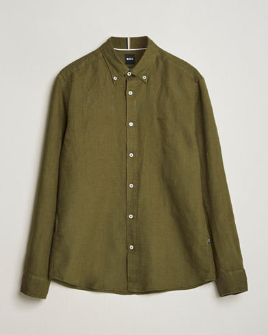  Liam Linen Shirt Dark Green