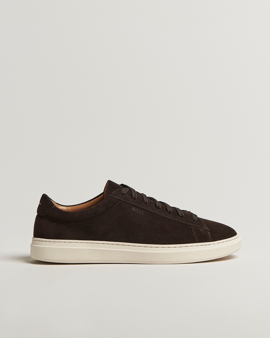 Herre | Sko i ruskind | BOSS BLACK | Kieran Suede Sneaker Dark Brown