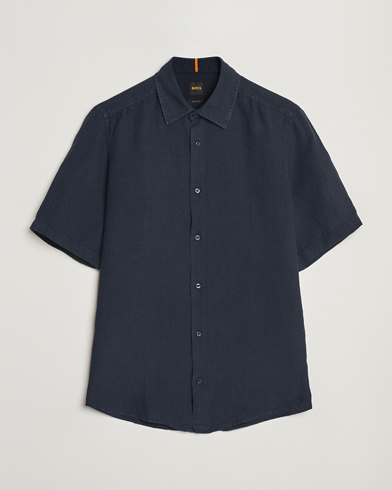  Rash Linen Short Sleeve Shirt Dark Blue