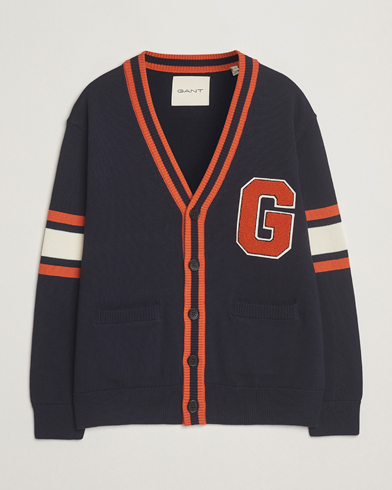 GANT G-Badge Knitted Cardigan Evening Blue – Blå