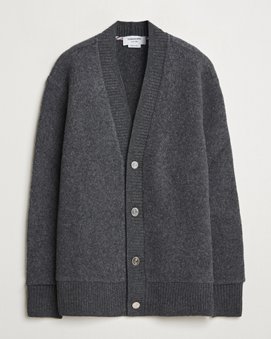 Thom Browne Wool Fleece Cardigan Charcoal – Grå