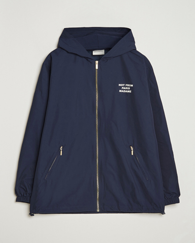 Drôle de Monsieur La Veste Capuche Slogan Jacket Navy – Blå