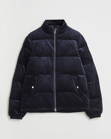 GANT Corduroy Down Puffer Jacker Evening Blue – Blå