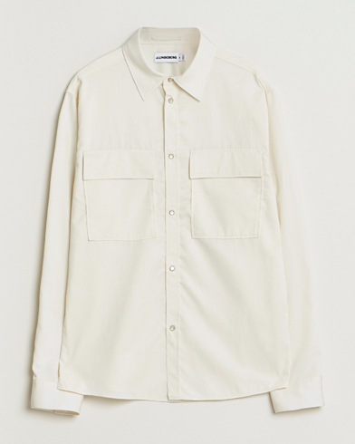 J.Lindeberg Finnigan Tencel Twill Overshirt Cloud White – Hvid