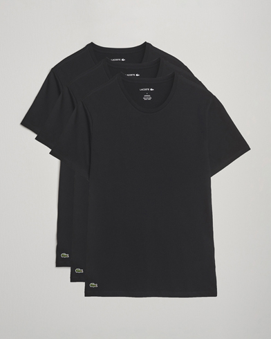 Lacoste 3-Pack Crew Neck T-Shirt Black – Sort