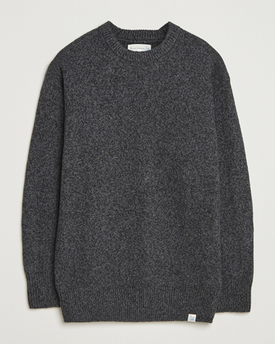 Merz b. Schwanen Merino/Cashmere Knitted Sweater Dark Grey Melange – Grå