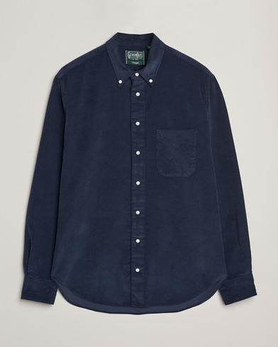 Gitman Vintage Corduroy Button Down Shirt Navy – Blå