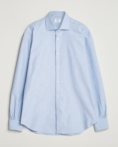 Mazzarelli Soft Flannel Cut Away Shirt Light Blue – Blå