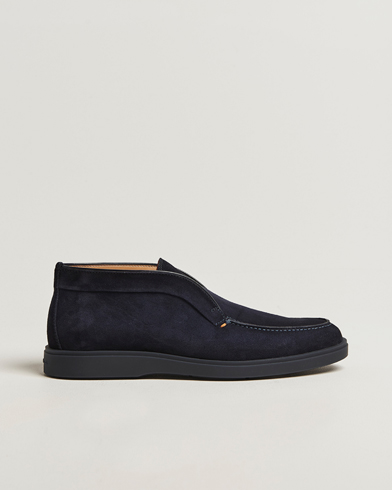 Santoni Detroit Chukka Boots Navy Suede – Blå