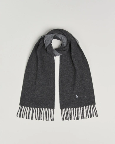 Polo Ralph Lauren Reversible Wool Scarf Navy/Charcoal – Grå
