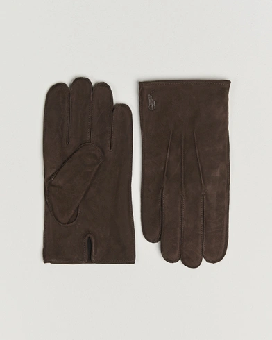 Polo Ralph Lauren Suede Gloves Dark Brown – Brun