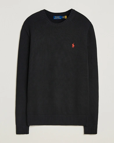 Polo Ralph Lauren Cotton Crew Neck Sweater Polo Black – Sort